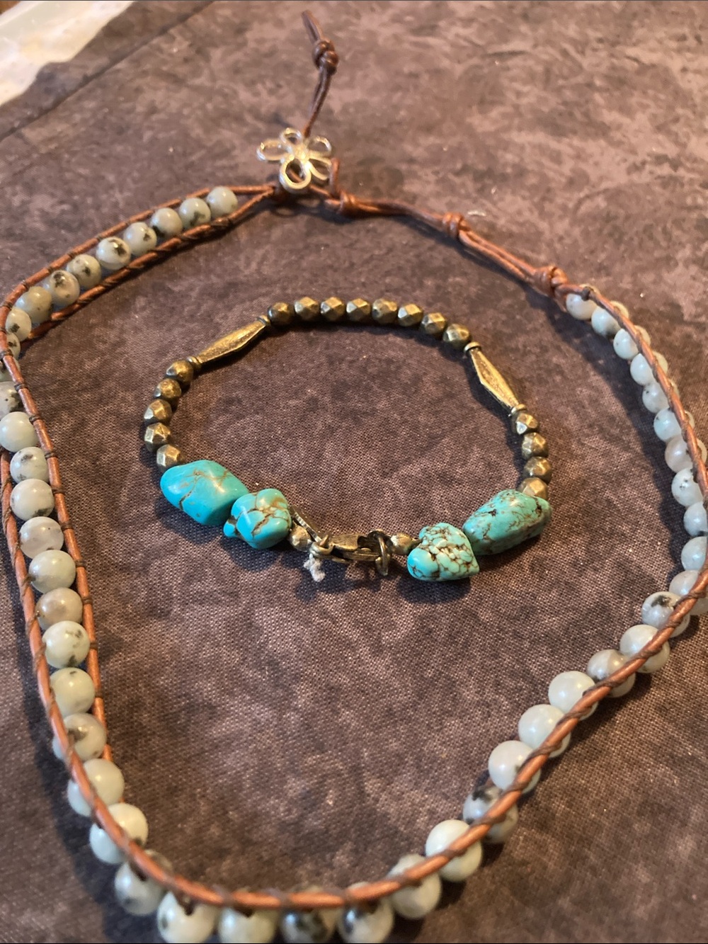 Bohemian Stone Necklace & Bracelet Bundle